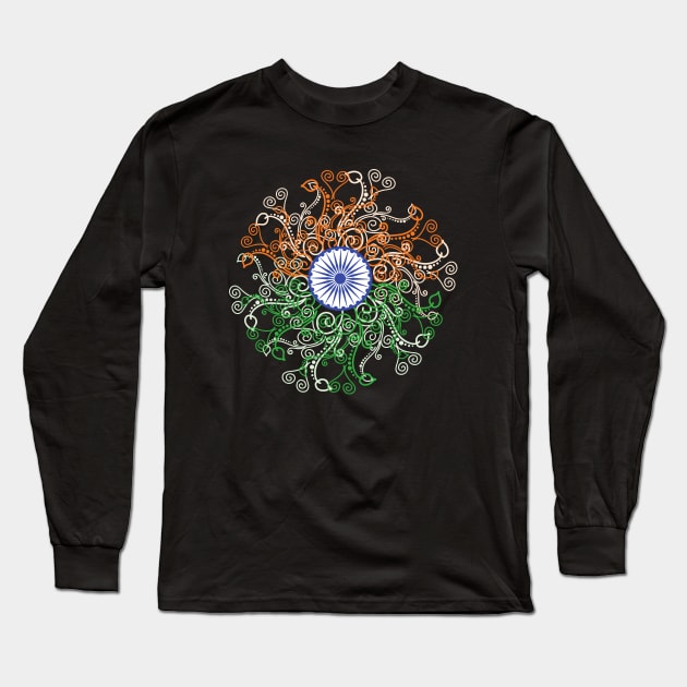 India-tiranga Long Sleeve T-Shirt by Myartstor 